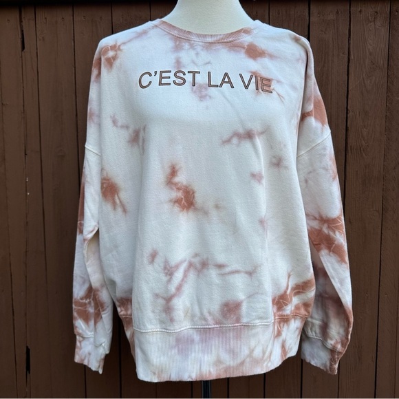 LACAUSA | Size Small NWT Tie Dye C’est La Vie Sweatshirt - Picture 12 of 14